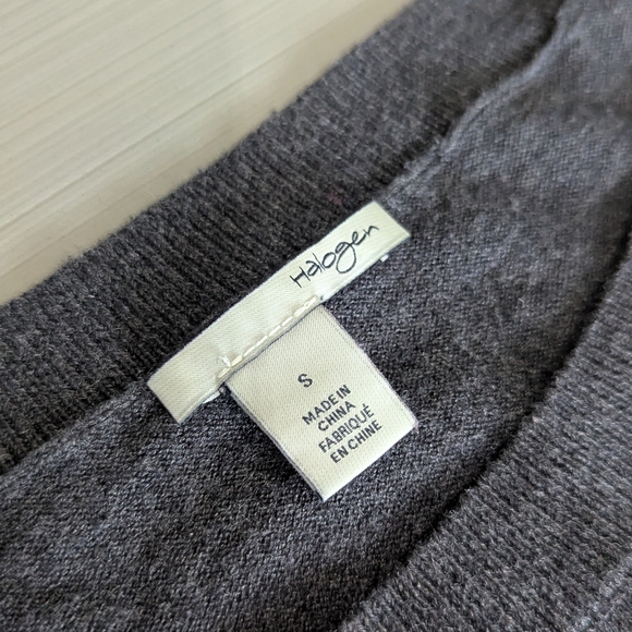 Halogen Women's Grey/Blue Lace Striped Crewneck Sweater Size Small S - Picture 4 of 6